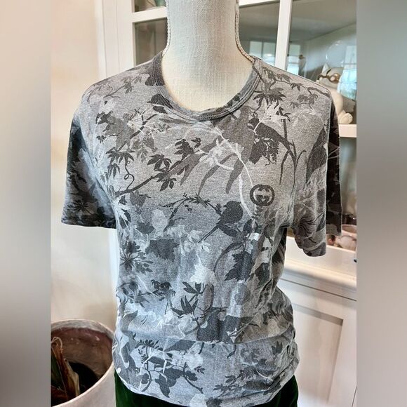 Gucci Gray Floral Women's Tee - Picture 4 of 5